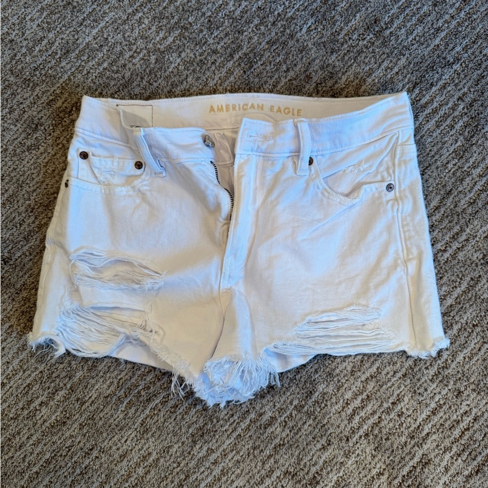 American Eagle Outfitters Light Blue Distressed Jean Shorts